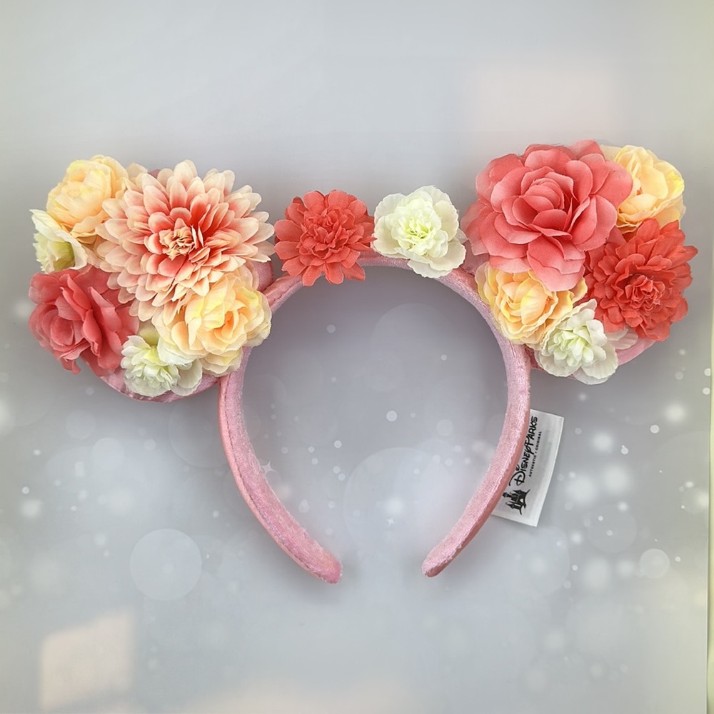 Disney ears - Pink and White Flowers
